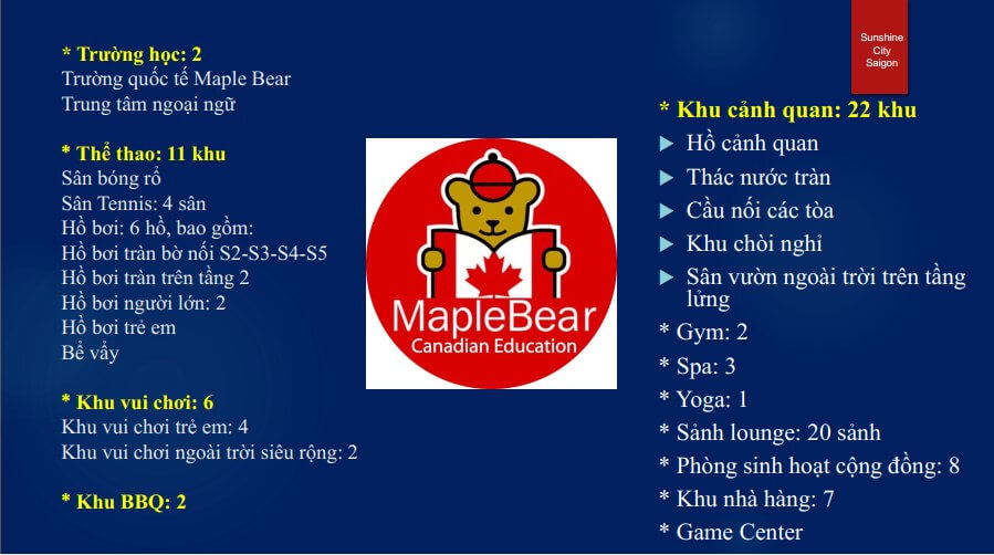tiện ích giáo dục tại can ho sunshine saigon q7