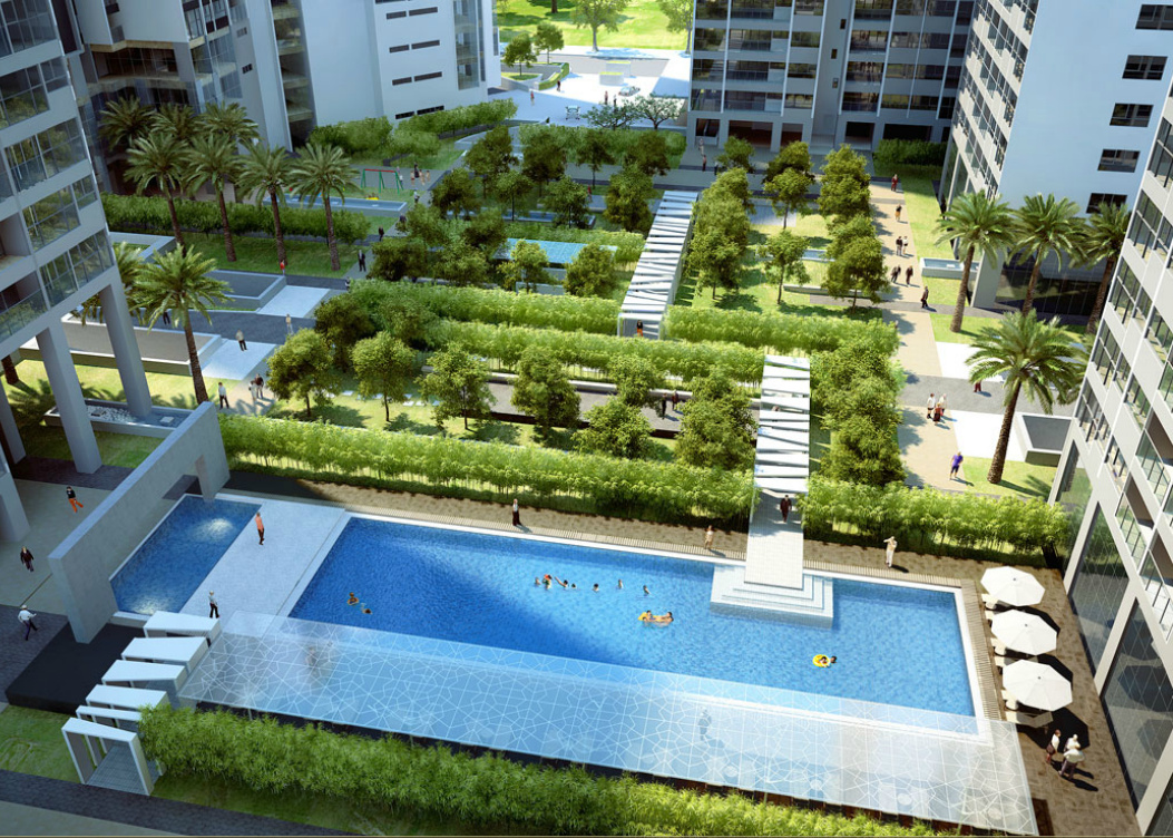 Khoảng xanh trước tòa nhà