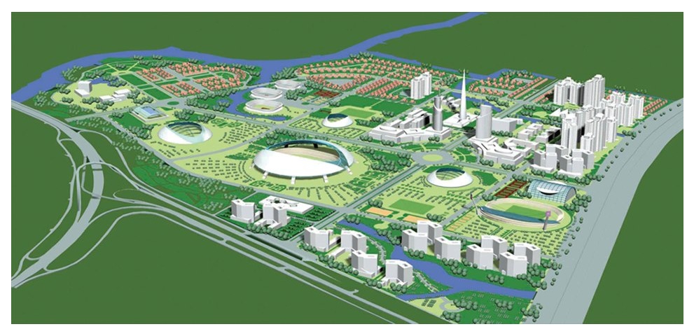phối cảnh khu liên hợp thể dục thể thao rạch chiếc