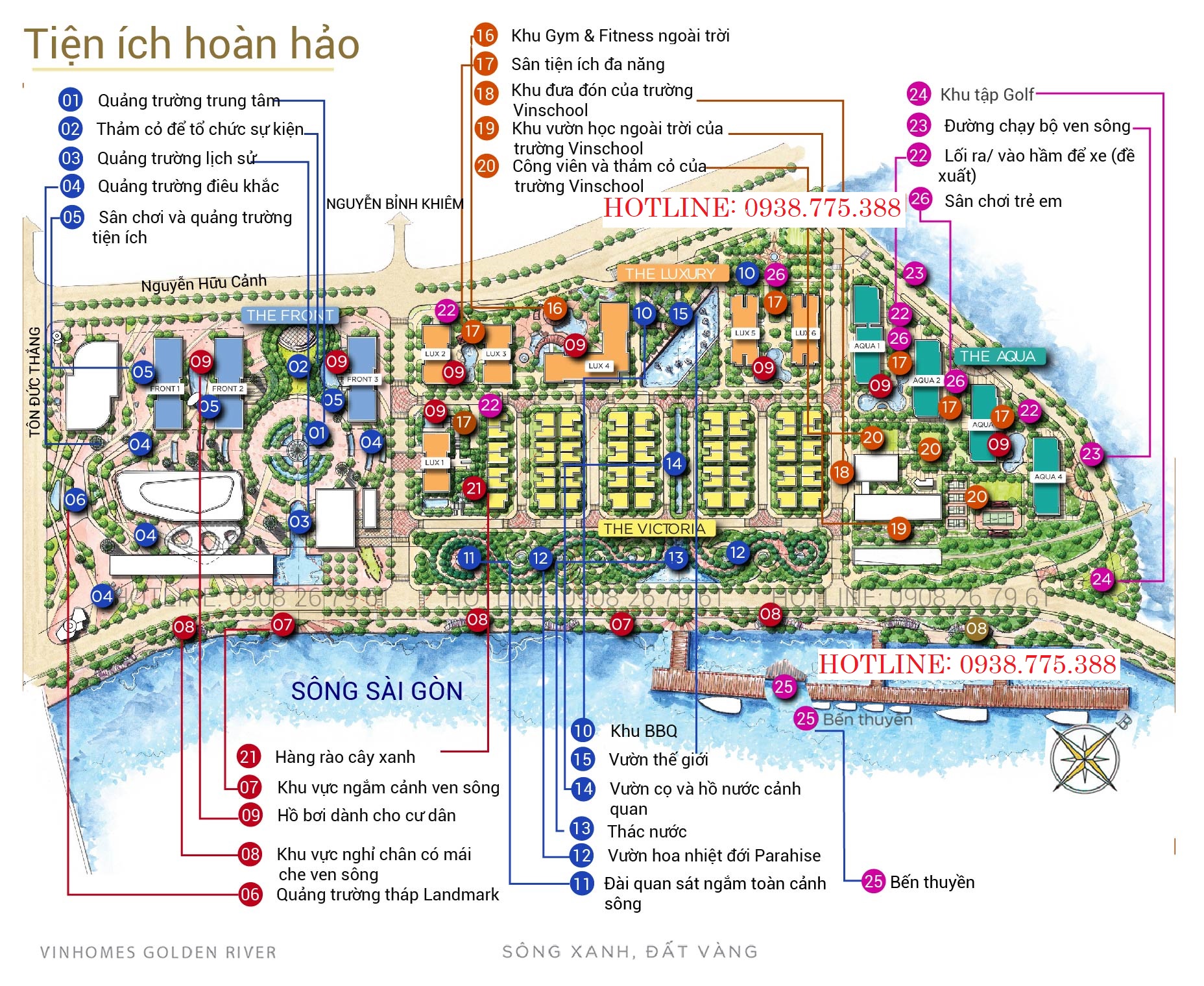 tiện ích vinhomes golden river bason