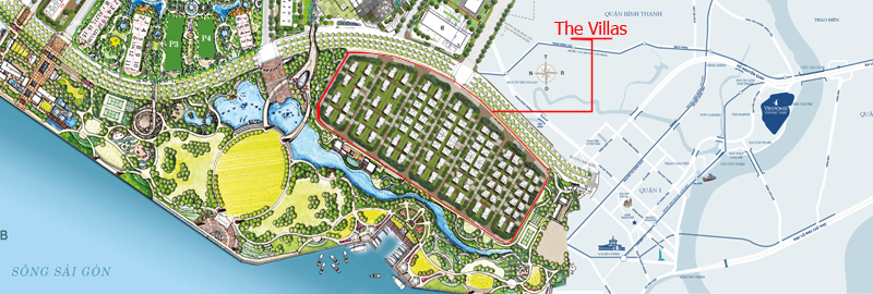 vị trí biệt thự the villas vinhomes central park