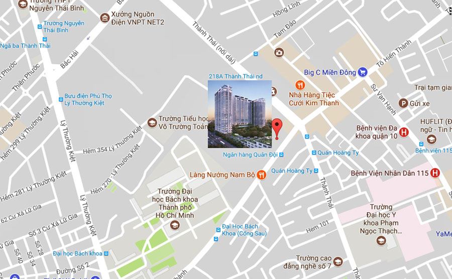 vị trí dự án Kingdom 101 quận 10