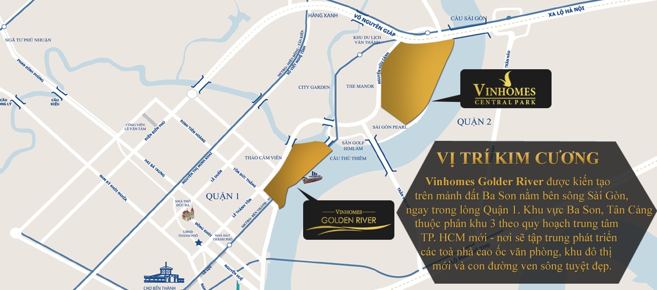 vị trí dự án vinhomes golden river